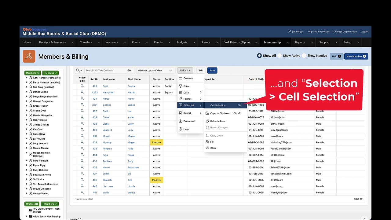 Membership Updating multiple Member records using the “Copy Down