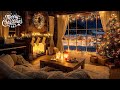 Beautiful Winter Fireplace &amp; Christmas Music🎄Relaxing Holiday Ambience with Snowfall❄️ Study, Sleep