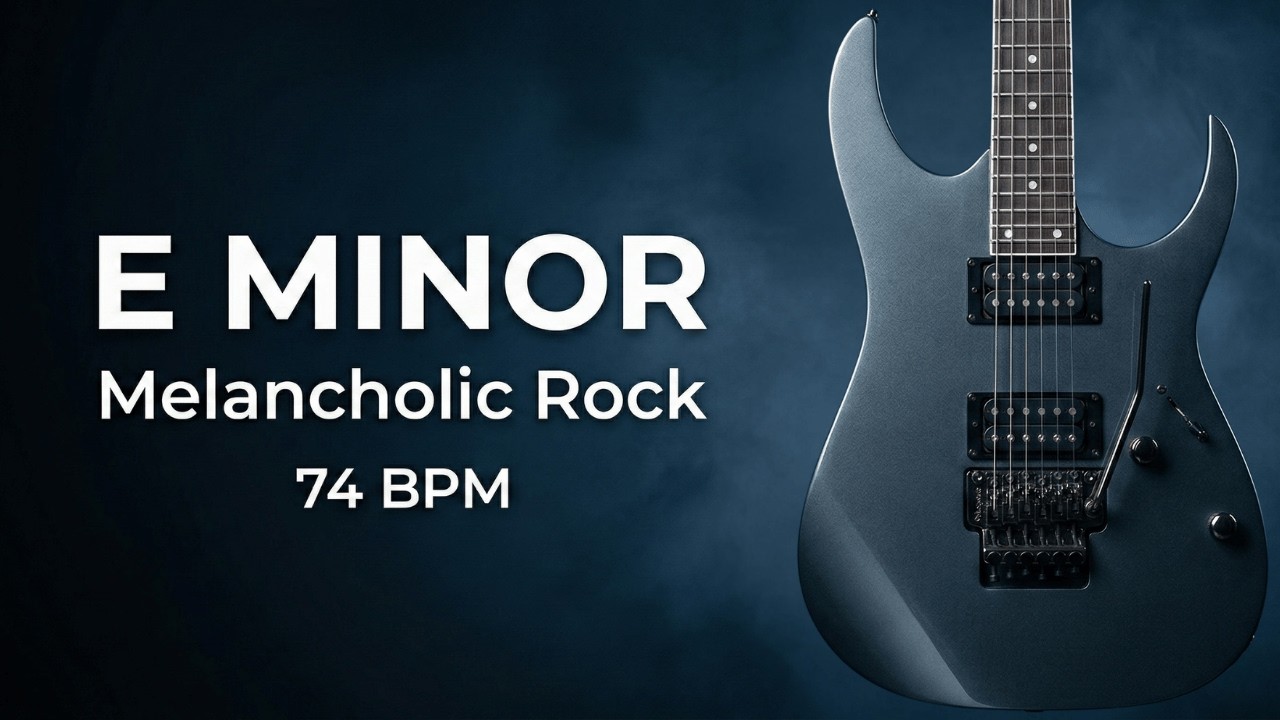 E Minor Melancholic Rock Backing Track | 74 BPM