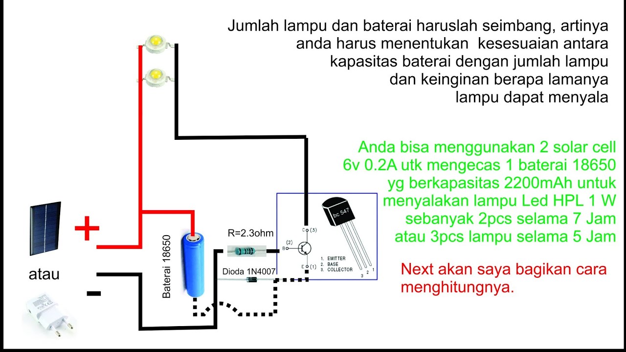 cara membuat lampu otomatis on off menyala malam solar panel atau lampu ...