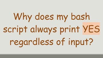 Why does my bash script always print YES regardless of input?