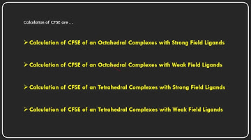 CFSE Calculation for Octahedral Complexes