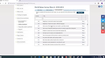 Using the World Values Survey Online Analysis Feature for Beginners