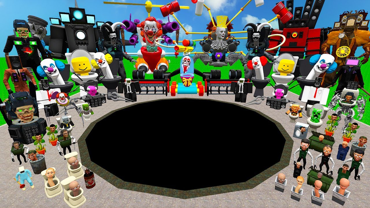 🕳️ BIG PIT ALL CLOWN SKIBIDI TOILET DUMPSTERS ROBLOX MULTIVERSE SPARTAN KICKING in Garry's Mod !