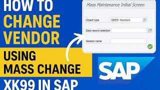 Vendor mass change XK99 in SAP #sapclasses #job #sap #education #sapsftraining 