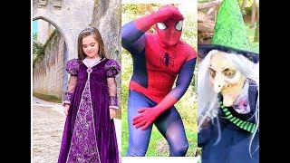 Spiderman saves the princess from the castle🕷️ Wicked witch is near!🧟‍♀️