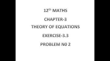 12TH MATHS EXERCISE 3.3 Q.NO-2 #SOLVE THE CUBIC EQUATION 9x^3-36x^2+44x-16=0, IF THE ROOTS FORM.....