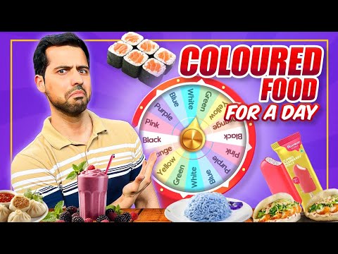 Spin Wheel Decides Colour Of My Food For 24 hours 😍 | Fun Food Challenge |@cravingsandcaloriesvlogs