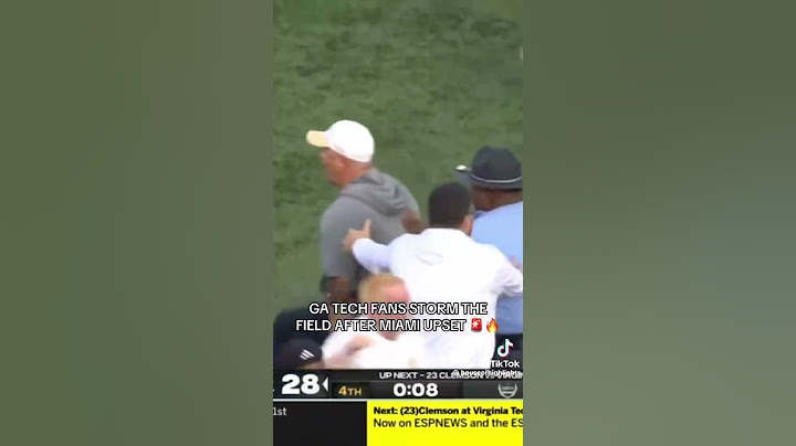 Georgia Tech fans storm the field #hoodnews #georgiatech #miamihurricanes #cfb #collegefootball #how