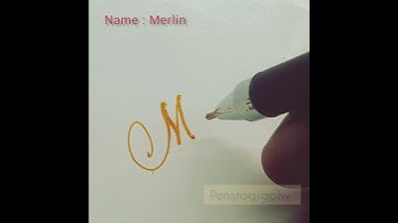 Name Request: Merlin | #Calligraphy | #Handlettering | Cursive writing #shorts
