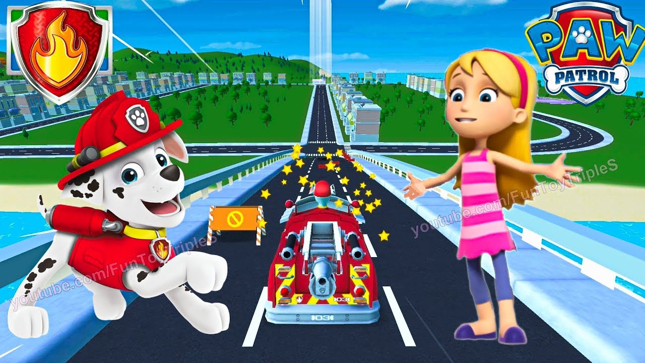 PAW Patrol A Day in Adventure Bay 1 Marshall help Katie YouTube