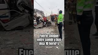 #COMAS 🚨 COBRADORA RESULTA GRAV*MENTE HER*DA TRAS FUERTE CHOQUE ENTRE COMBI Y BUS.