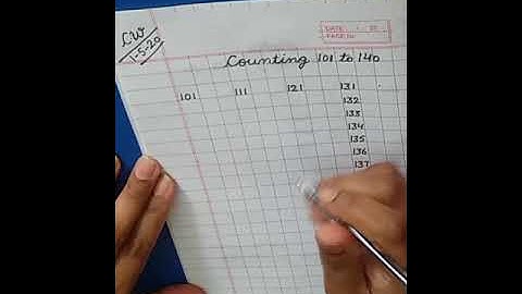 Counting 101 to 140 / Maths written for L.K.G class