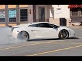 Lamborghini Gallardo Burnout! - Revs - Flames - Accelerations