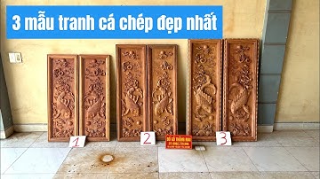 👍 3 mẫu tranh cá chép lý ngư vọng nguyệt đẹp nhất | tranh cá chép gỗ hương đá