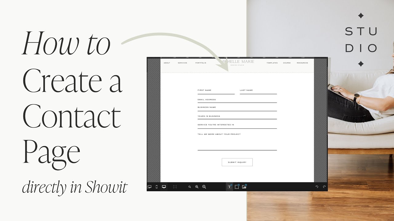 Make a professional contact form in Showit