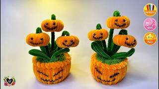 How to Make a Mini Pumpkin Pot 🎃 Pipe Cleaner DIY for Halloween