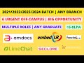 6 Urgent Off-Campus | 2022/2023/2024 batch | Any Graduate | ₹6-8Lpa | Multiple roles