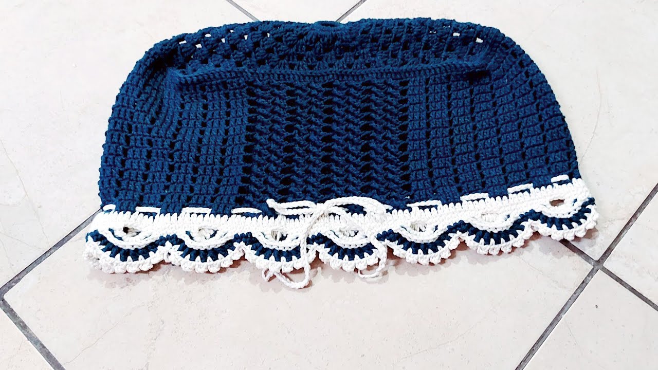 Jogo de banheiro oval em croche ponto cruzado capa da caixa acoplada