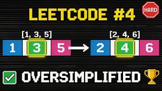 Oversimplified: Finding Median of Two Sorted Arrays (LeetCode Hard)