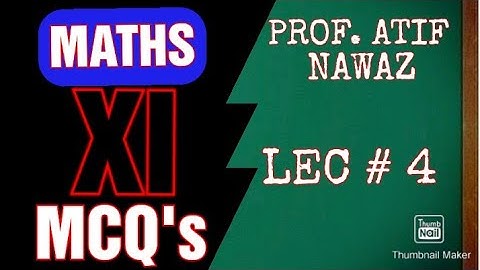 XI MATHS || MCQ