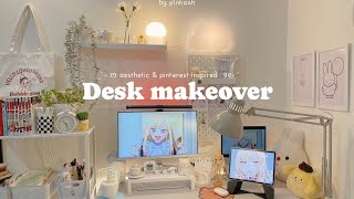2024 Aesthetic desk makeover 💌 | pinterest inspired #deskmakeover