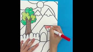Easy Texture Techniques for Grade 3 Landscape Art