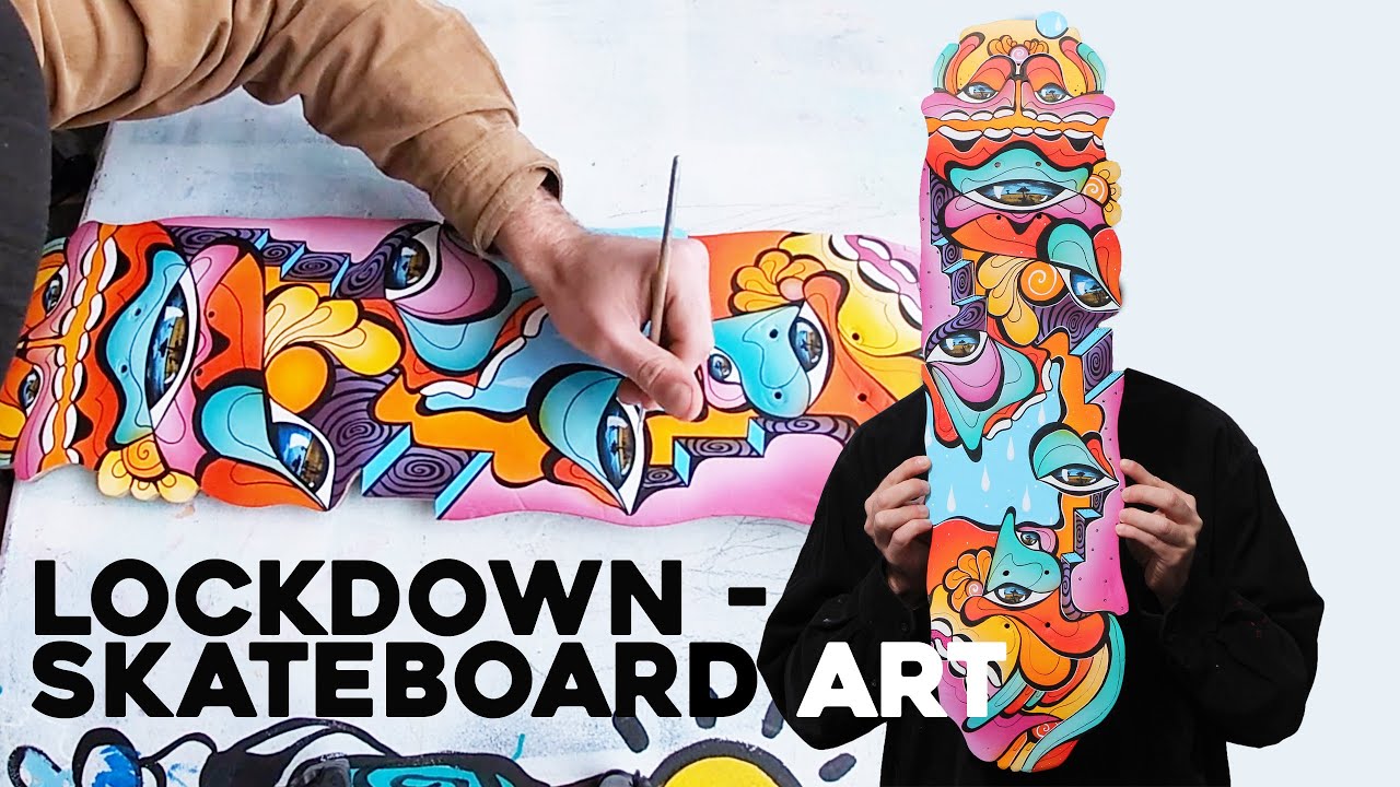 SKATEBOARD ART IN LOCKDOWN (how I cut & paint my custom skateboard decks)