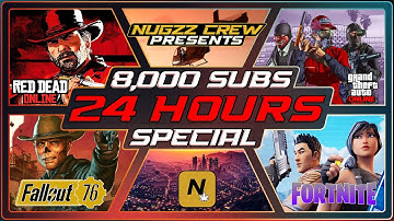 Nugzz Crew Live: 8K Celebration 24 hour LIVE Stream #dmo  #gctf  #glitches  #gtav Part 1