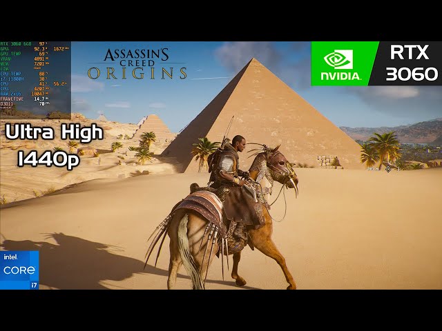 Assassin's Creed Origins  40Hz mode, high graphics, Vulkan