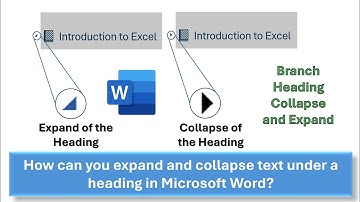 How can you expand and collapse text under a heading | Collapse and expand in word | Microsoft Word