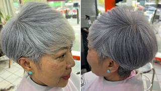 How to Add Volume to Grey Short Pixie Bob | Texturizing Technique for Fuller, Soft Layers screenshot 4