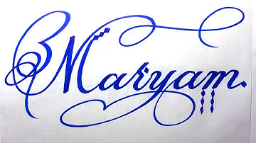 Maryam Name Signature Calligraphy Status | How to Cursive write with cut Marker #maryam @Maryam