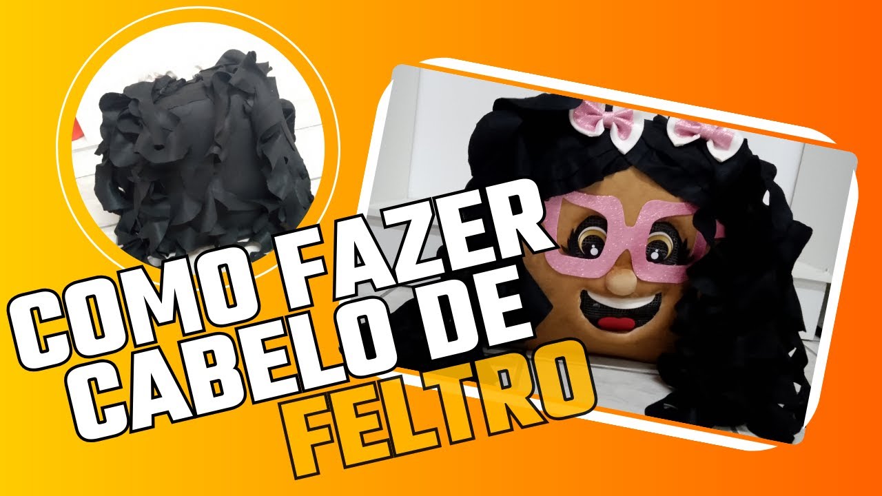 como fazer cabelo em feltro / #artes e #desing / #feitoamão