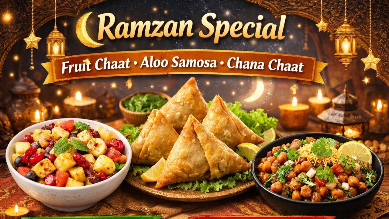 Ramzan Special 🌙 Fruit Chaat, Aloo Samosa & Chana Chaat | Iftar Snack Recipes | Easy Style Chaat 