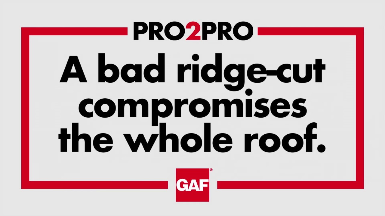 GAF ProTips AV RidgeCut Tutorial: Rory O'Shea Voice-Over