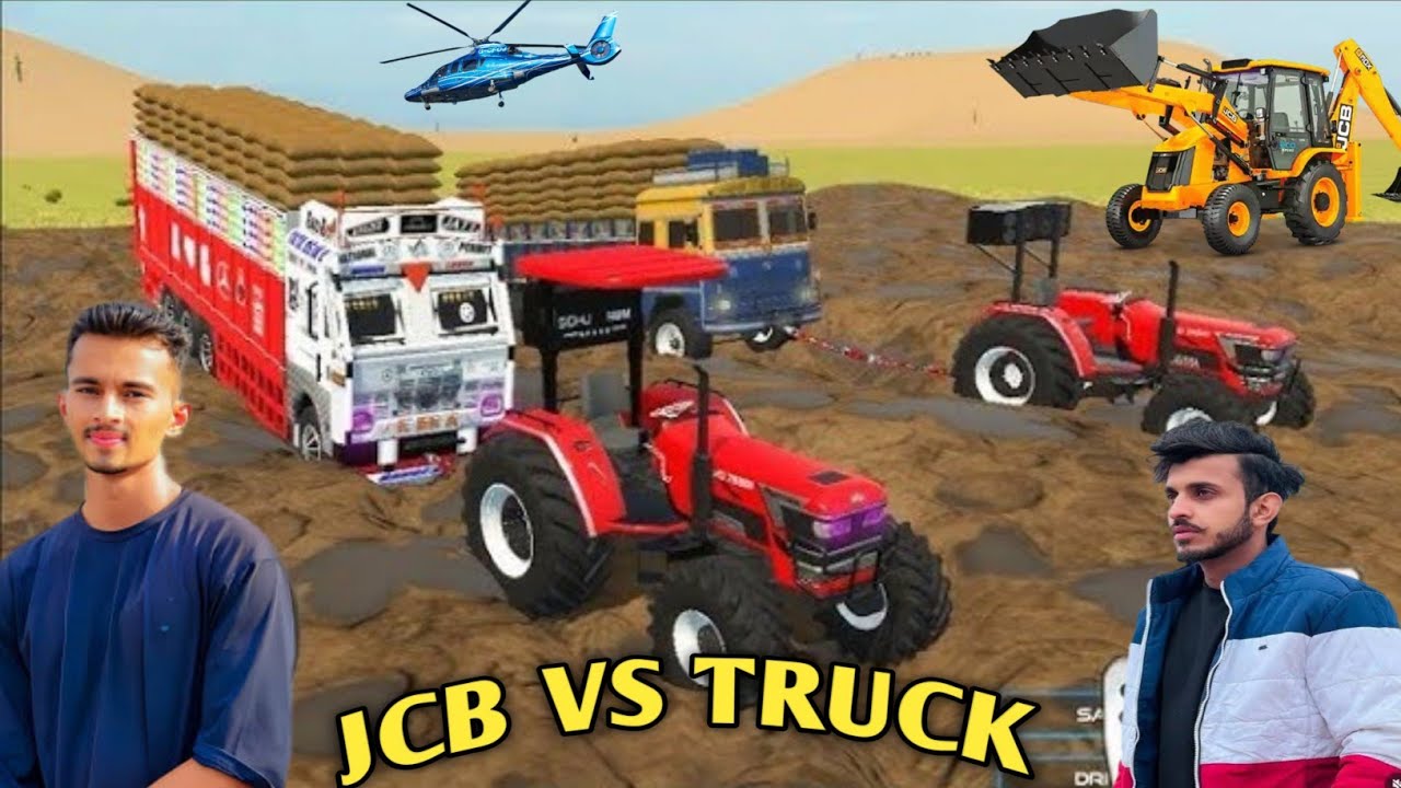 JCB vs TRUCK vs PICKUP vs DJ 😀 indian vehicles simulator 3D | tractor game