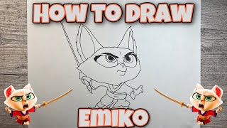 HOW TO DRAW EMIKO | PAWS OF FURY: THE LEGENG OF HANK | Easy Step-by-Step Tutorial | FOR KIDS