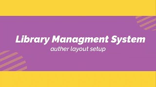 Full #2 Library management System in PHP OOPs  || Author Layout Setup || PHP OOPS with ajax News