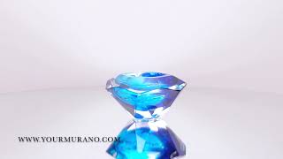 Murano glass diamond blue cristal ashtray - DIAMOND | YOURMURANO