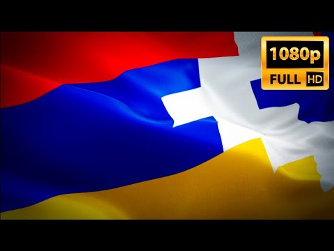 Artsakh waving flag.