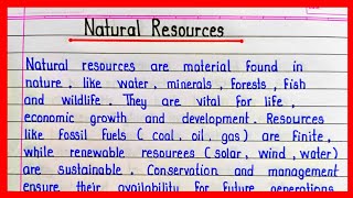 Essay on Natural Resources || Natural Resources Essay in English || Definition of Natural Resources 