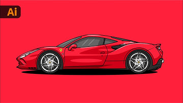 Adobe Illustrator Tutorial - How to Draw Flat Vector Car Illustration