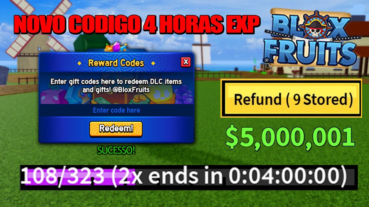 NOVO CÓDIGO +22 CÓDIGOS DE 2X XP BELI E RESET NO BLOX FRUITS 2024 ...
