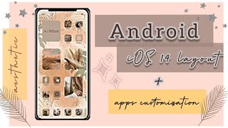 BEIGE BROWN AESTHETIC IOS 14 CUSTOMIZATION ON ANDROID 2020| Using one app only | Oppo Reno screenshot 1