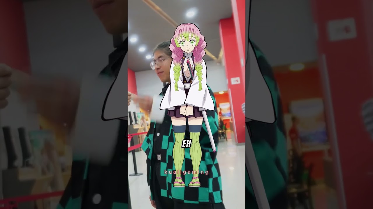 Me gusta encontrar Otakus en el cine #cosplay #demonslayer #kimetsunoyaiba