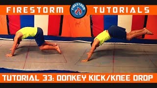 Trampoline Tutorial 33: Donkey Kick/Knee Drop Handstand