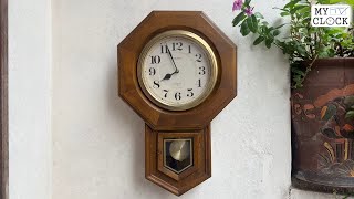 SEIKO PQ825B Vintage Wooden Pendulum Strike Bell Clock Made in