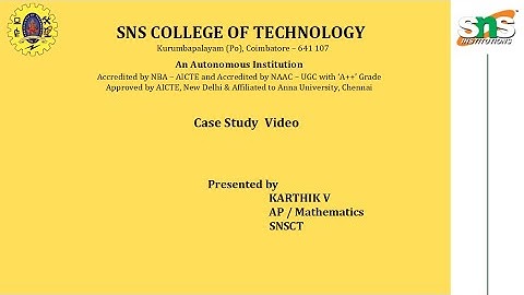 Case Study Video | Matrices and Calculus | SNS Institutions