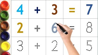 Counting Numbers With Doing Additions For Kids Using Gems Write And Read Numbersadditions For Kids